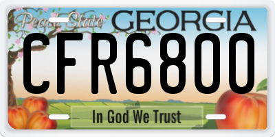GA license plate CFR6800