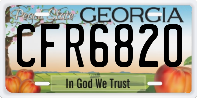 GA license plate CFR6820