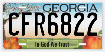 GA license plate CFR6822