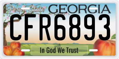 GA license plate CFR6893