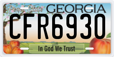 GA license plate CFR6930