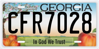 GA license plate CFR7028
