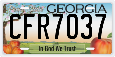 GA license plate CFR7037