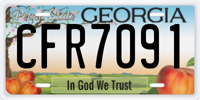 GA license plate CFR7091