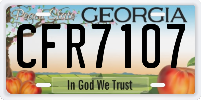 GA license plate CFR7107