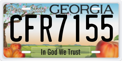 GA license plate CFR7155