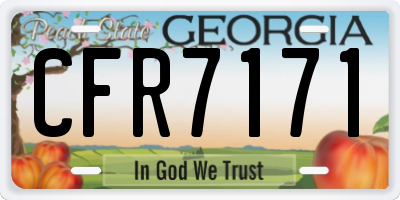 GA license plate CFR7171