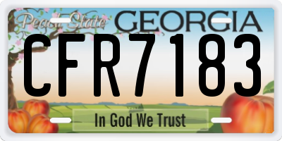 GA license plate CFR7183