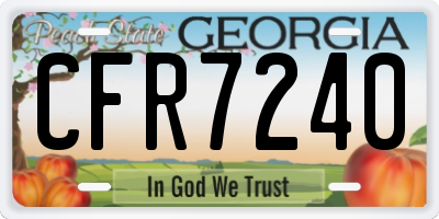 GA license plate CFR7240