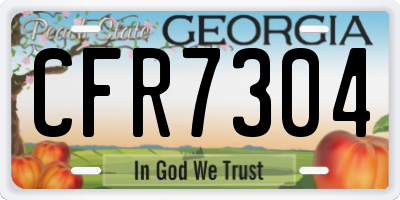 GA license plate CFR7304