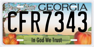 GA license plate CFR7343