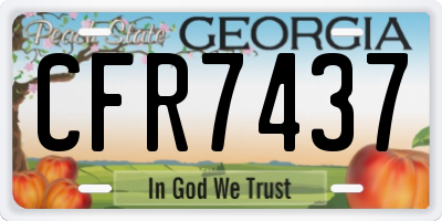 GA license plate CFR7437