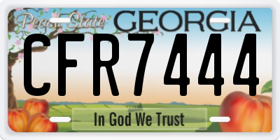 GA license plate CFR7444