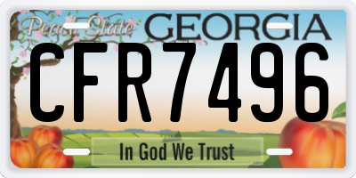 GA license plate CFR7496
