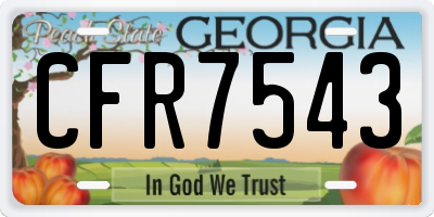 GA license plate CFR7543