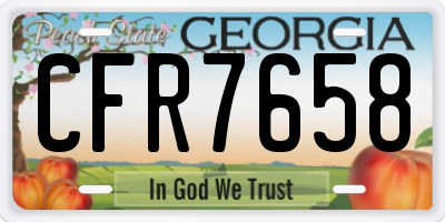 GA license plate CFR7658