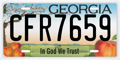 GA license plate CFR7659