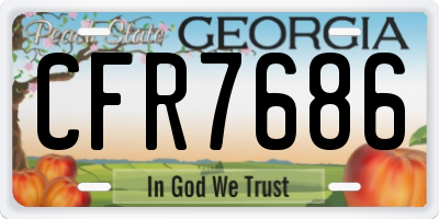 GA license plate CFR7686