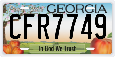 GA license plate CFR7749