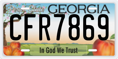 GA license plate CFR7869