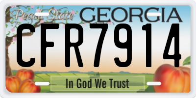 GA license plate CFR7914