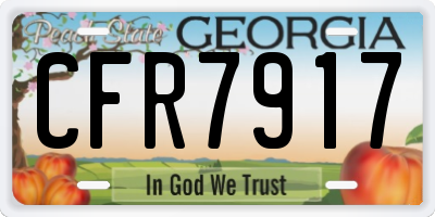 GA license plate CFR7917