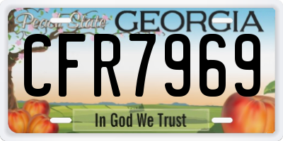 GA license plate CFR7969