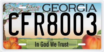 GA license plate CFR8003