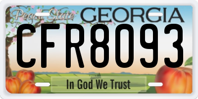 GA license plate CFR8093