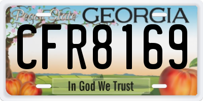 GA license plate CFR8169