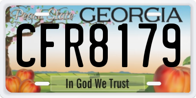 GA license plate CFR8179