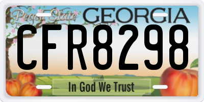 GA license plate CFR8298