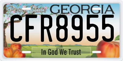 GA license plate CFR8955