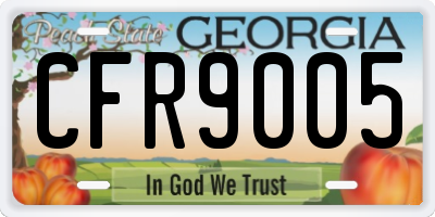 GA license plate CFR9005