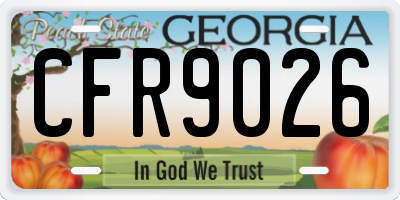 GA license plate CFR9026