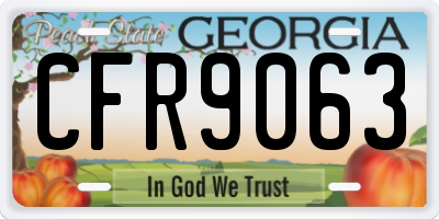GA license plate CFR9063