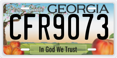 GA license plate CFR9073