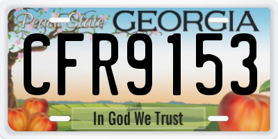 GA license plate CFR9153