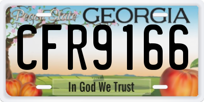 GA license plate CFR9166