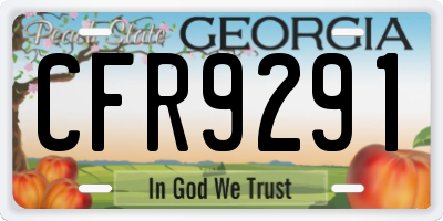 GA license plate CFR9291