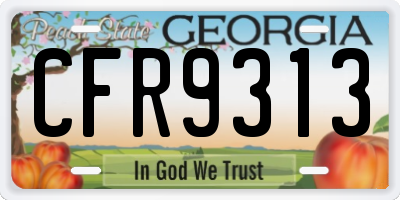 GA license plate CFR9313