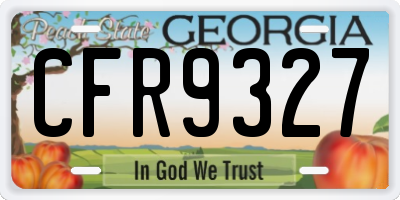 GA license plate CFR9327