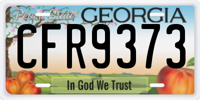 GA license plate CFR9373