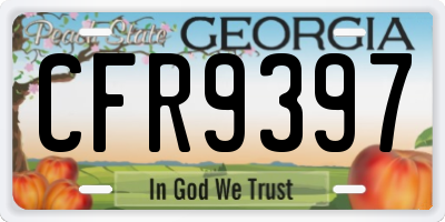 GA license plate CFR9397