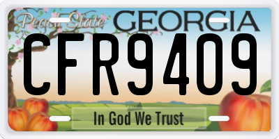 GA license plate CFR9409