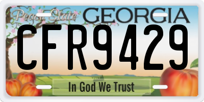 GA license plate CFR9429