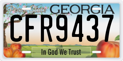 GA license plate CFR9437