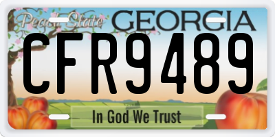 GA license plate CFR9489