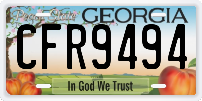 GA license plate CFR9494