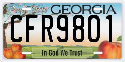 GA license plate CFR9801